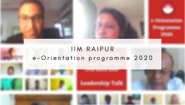 A perfectly framed induction program to introduce the batch of 2020-22 to the life at IIM Raipur -By Nimisha Darira