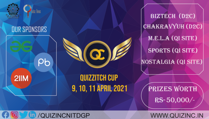 Quizzitch Cup 2021 - A Quaggle of Quizzers at NIT Durgapur