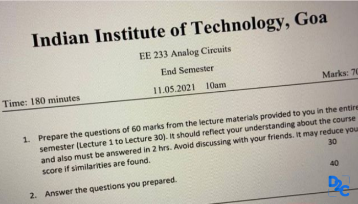 Frame questions and answer them! IIT Goa evaluates students in an interesting way