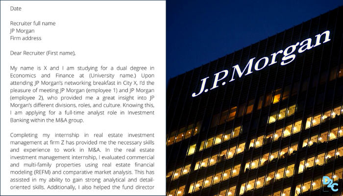 Cover Letter That Will Surely Get You Hired At Jp Morgan With A Free Sample D2c
