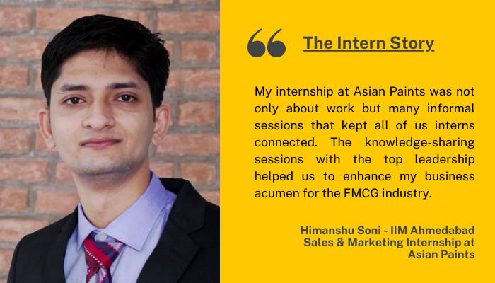 How did Asian Paints help in painting my future? The Intern Story