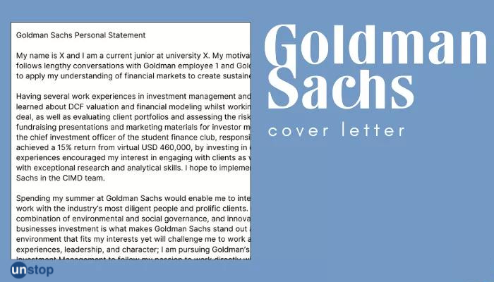 Goldman Sachs Cover Letter | Free Sample + How To Write // Unstop (Formerly  Dare2Compete)