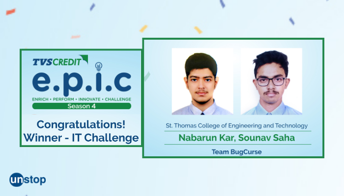 STCET Kolkata Prevails At TVS Credit E.P.I.C IT Challenge Season 4