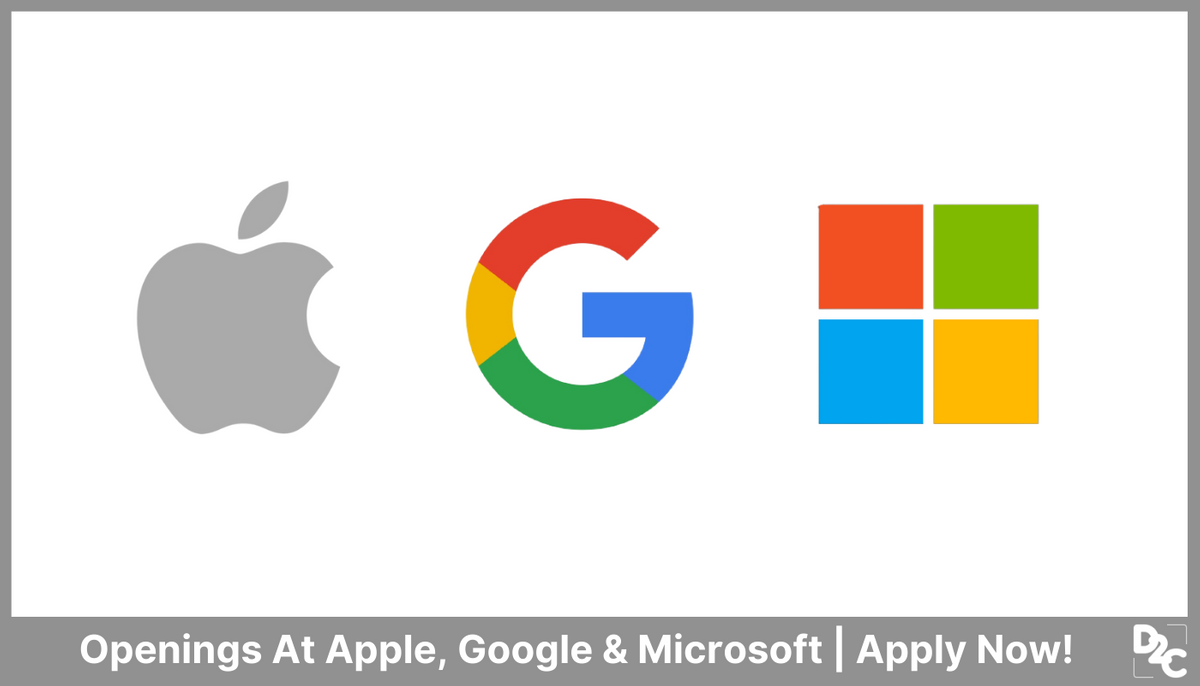 Apple, Microsoft, and Google are hiring freshers for IT-related Roles | Apply now!