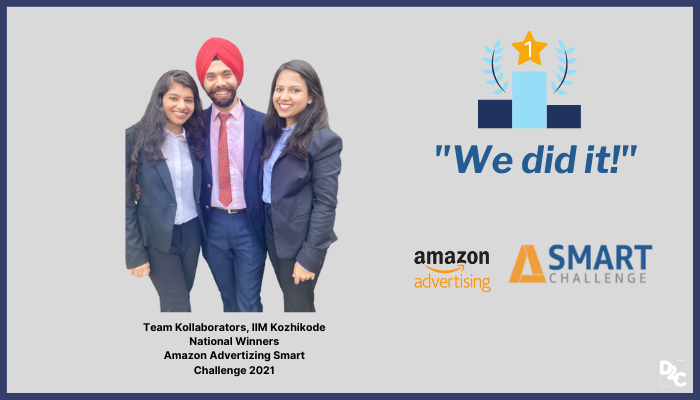 IIM Kozhikode Team Smashes It At Amazon Advertising S.M.A.R.T Challenge 2021, Winning INR 2,00,000!