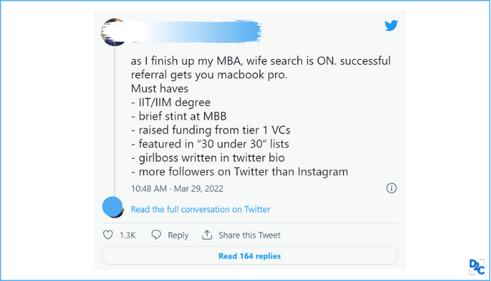 What’s the buzz about IITIIMShaadi, and the tweet - “as I finish up my MBA, wife search is ON”?