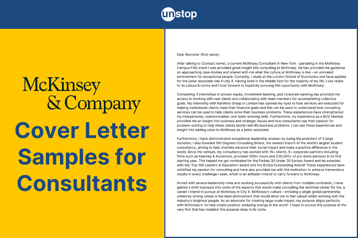 McKinsey Cover Letter Guide | Expert Tips & 5+ Sample Letters For Experienced & Freshers