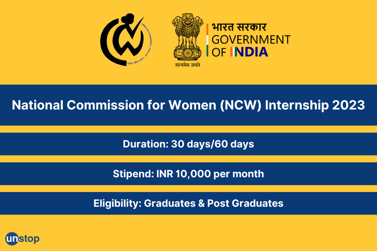 National Commission for Women (NCW) Internship 2023 With INR 10K Stipend