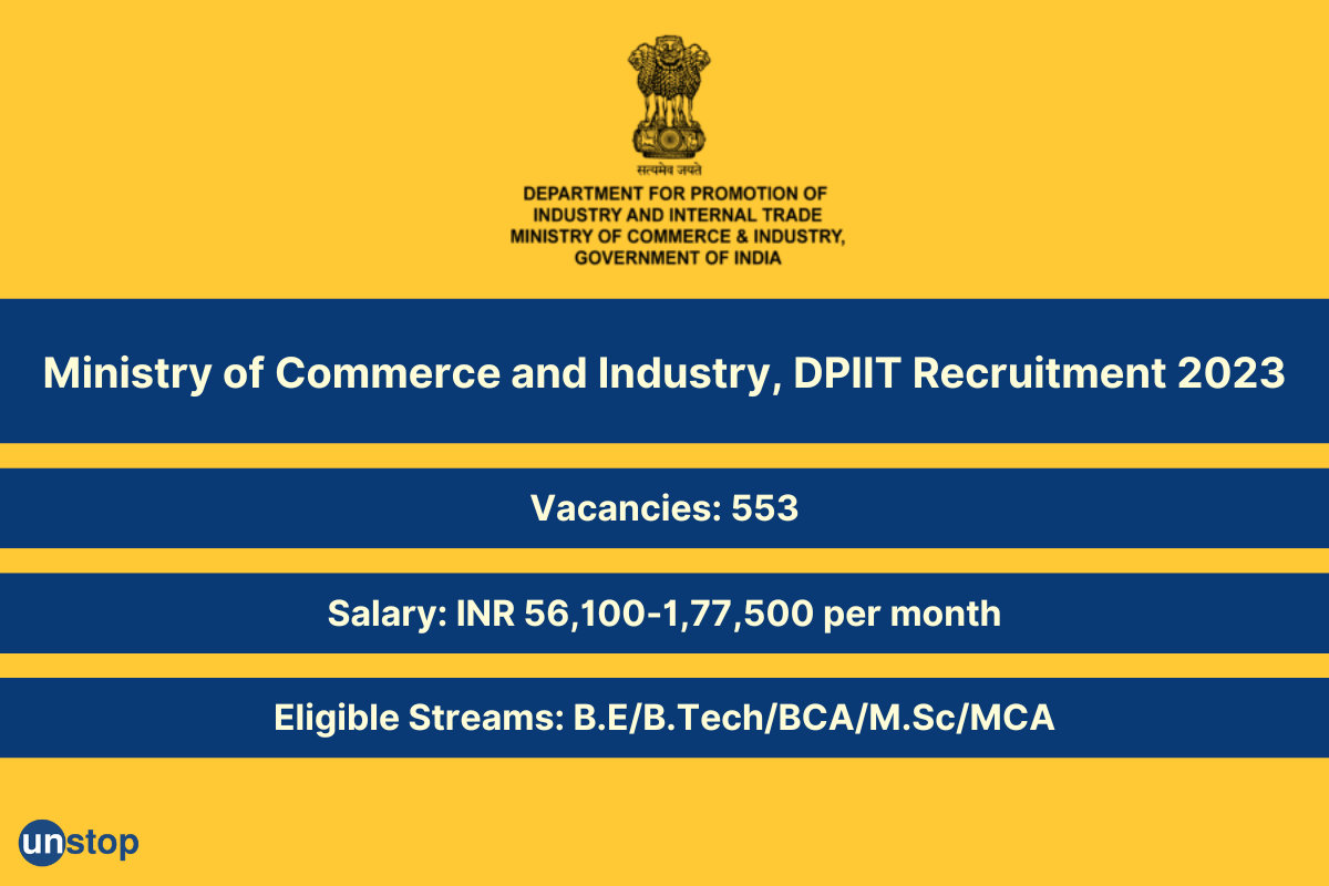 CGPDTM Recruitment 2023 (DPIIT): 553 Posts; Salary Up To INR 1,77,500 PM