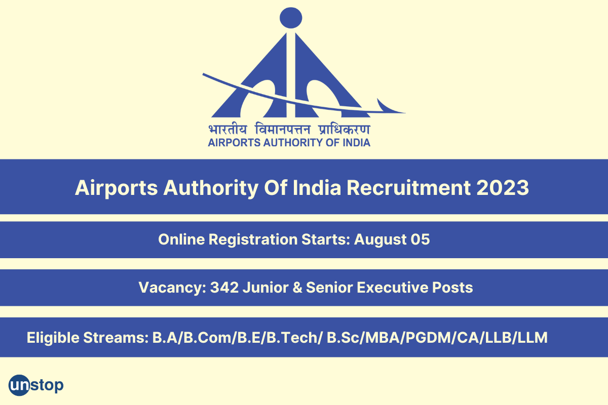 AAI Recruitment 2023 For Jr/Sr Executives (342 Vacancies) ; Salary Up To INR 13,00,000/Annum