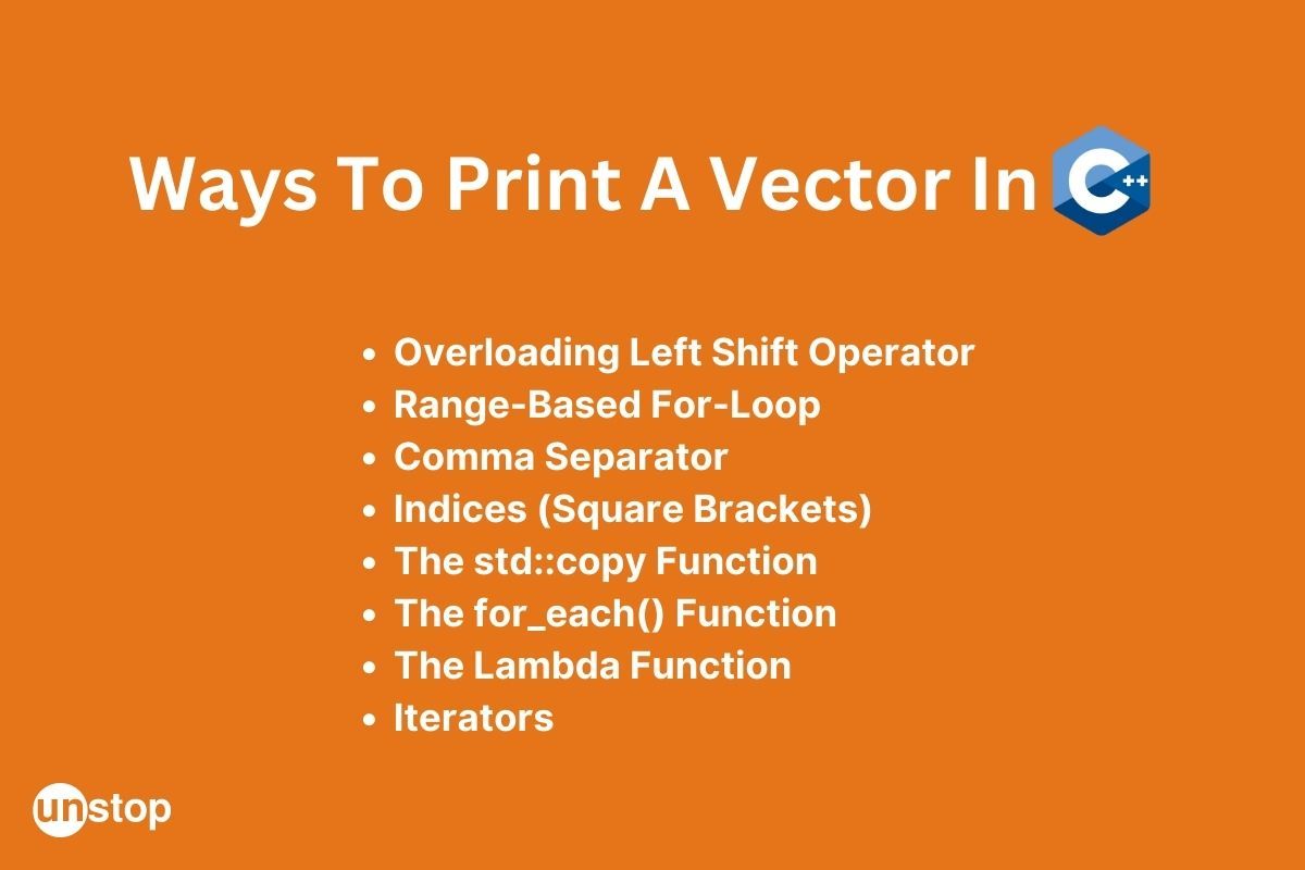 How To Print A Vector In C++ (8 Methods + Examples) // Unstop