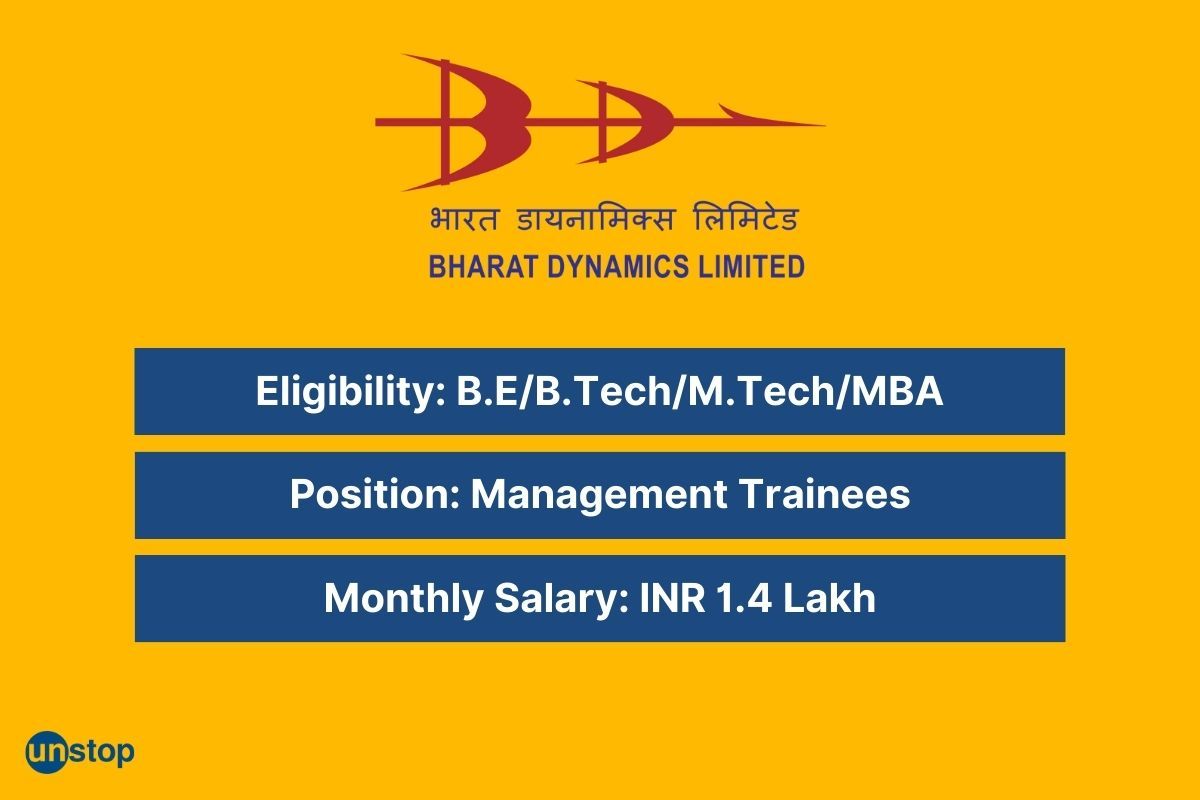 BDL Recruits Management Trainees From All Domains. Apply Now & Earn Monthly Salary Up To 1.4 L