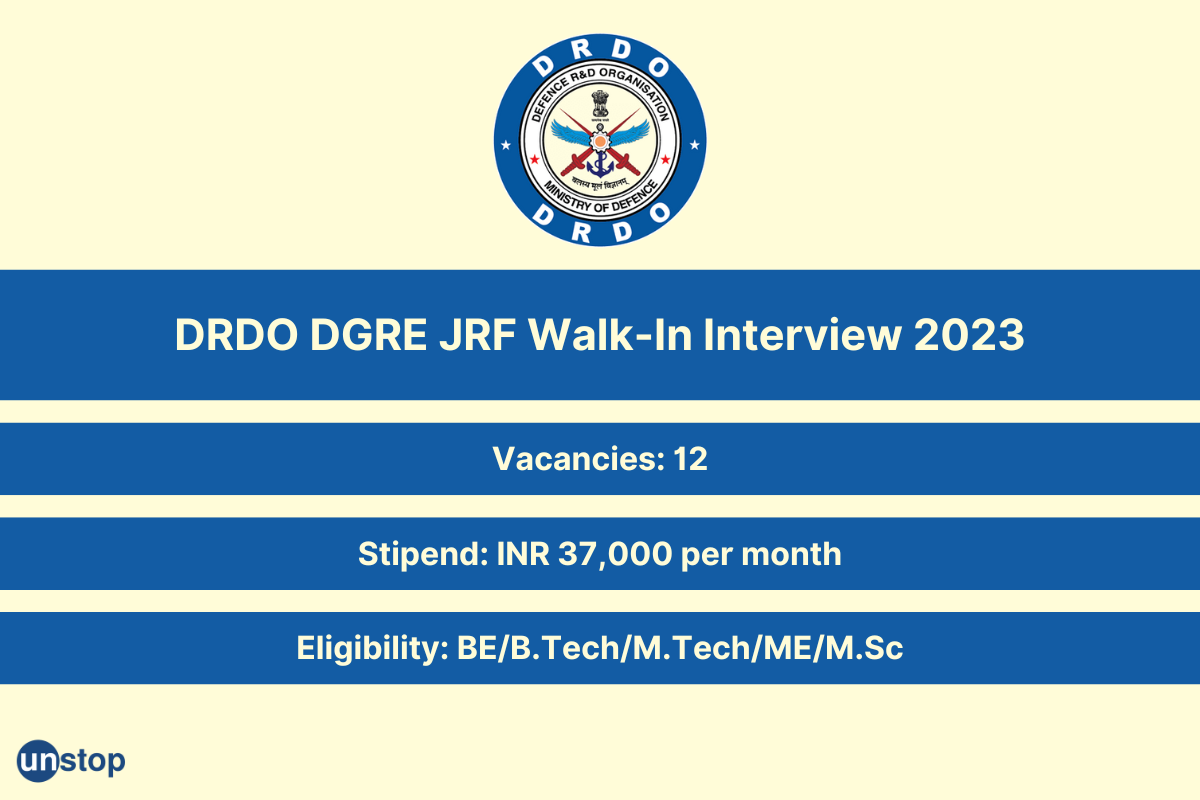 DRDO's Call for Engineers: Walk-In Interviews For DGRE JRF 2023