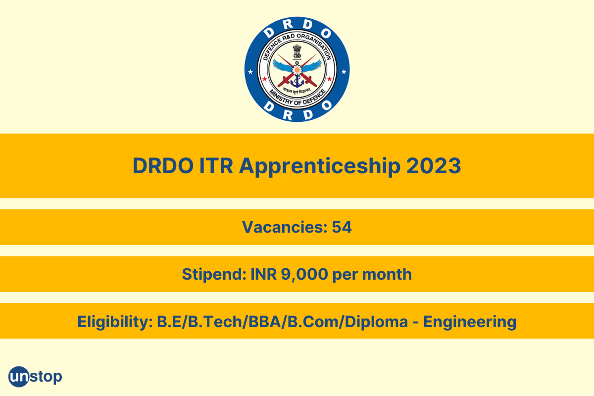 DRDO ITR Apprenticeship 2023: 54 Openings With INR 9K Monthly Stipend