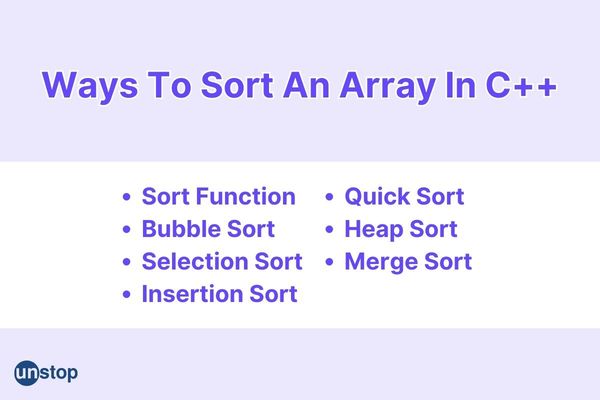 How To Sort Array In C++? Learn 9 Ways (+Examples) // Unstop