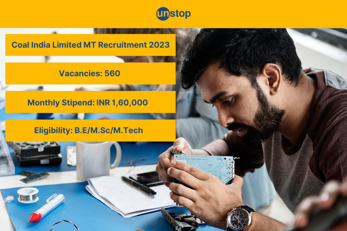 Coal India Recruitment 2023 For 560 MT Posts With A Monthly Pay Of INR 1,60,000