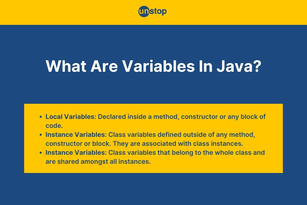 Variables In Java | Declare, Initialise & Types (+Code Examples)