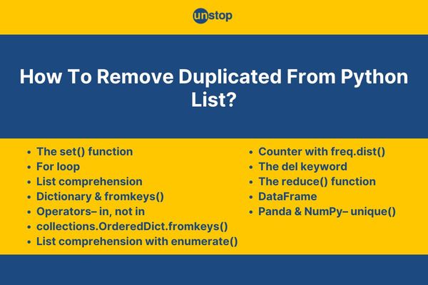 Remove Duplicates From Python List | 12 Ways With Code Examples