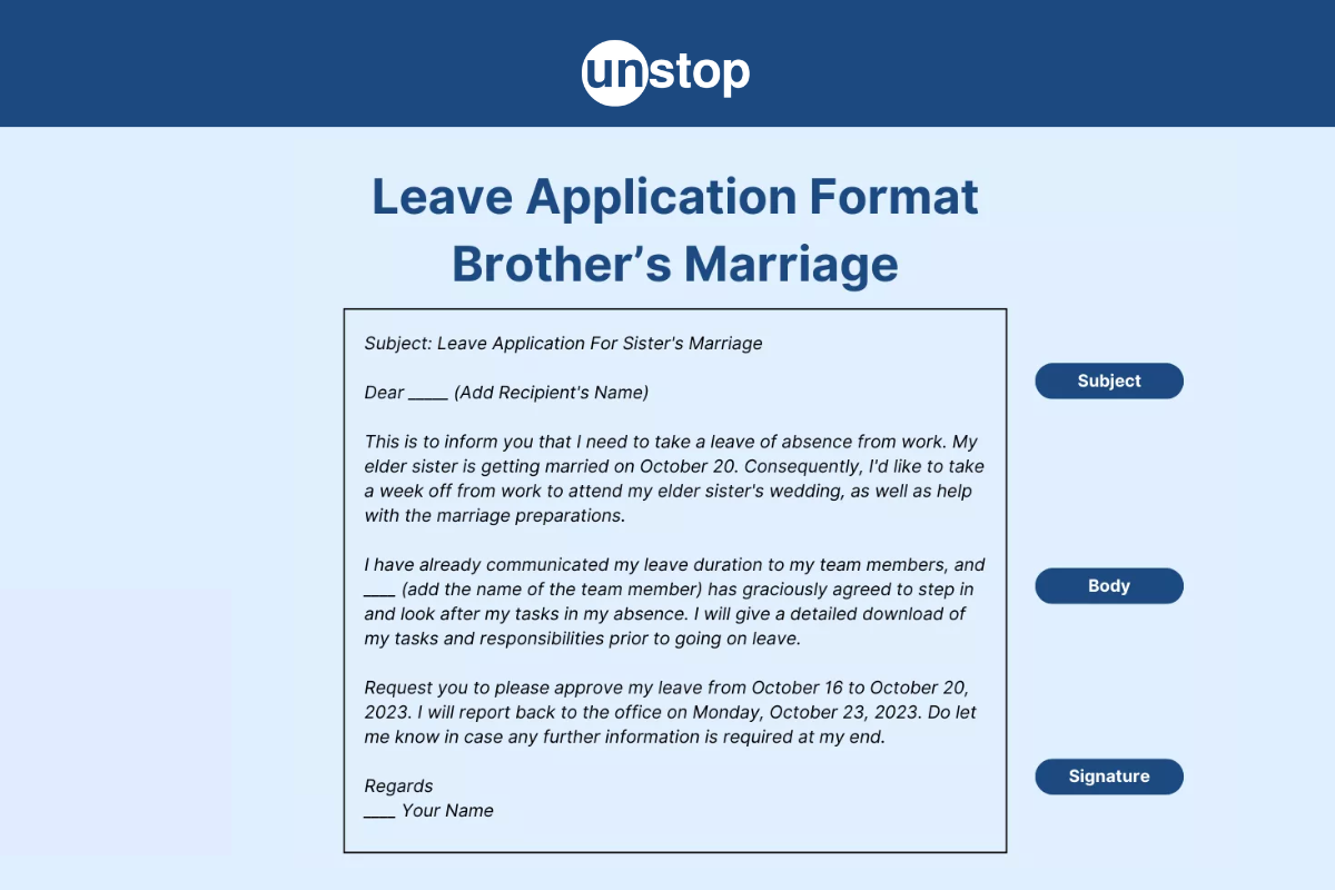 Leave Application For Brother's Marriage: Sample + Format [2024]