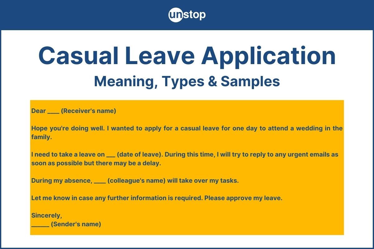 Casual Leave: Meaning, Types, Benefits, Application Format & Samples