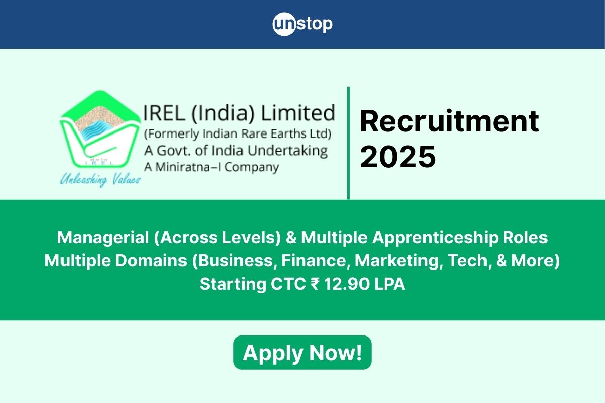 IREL Recruitment 2025 | Roles Across Domains For Freshers & Experienced