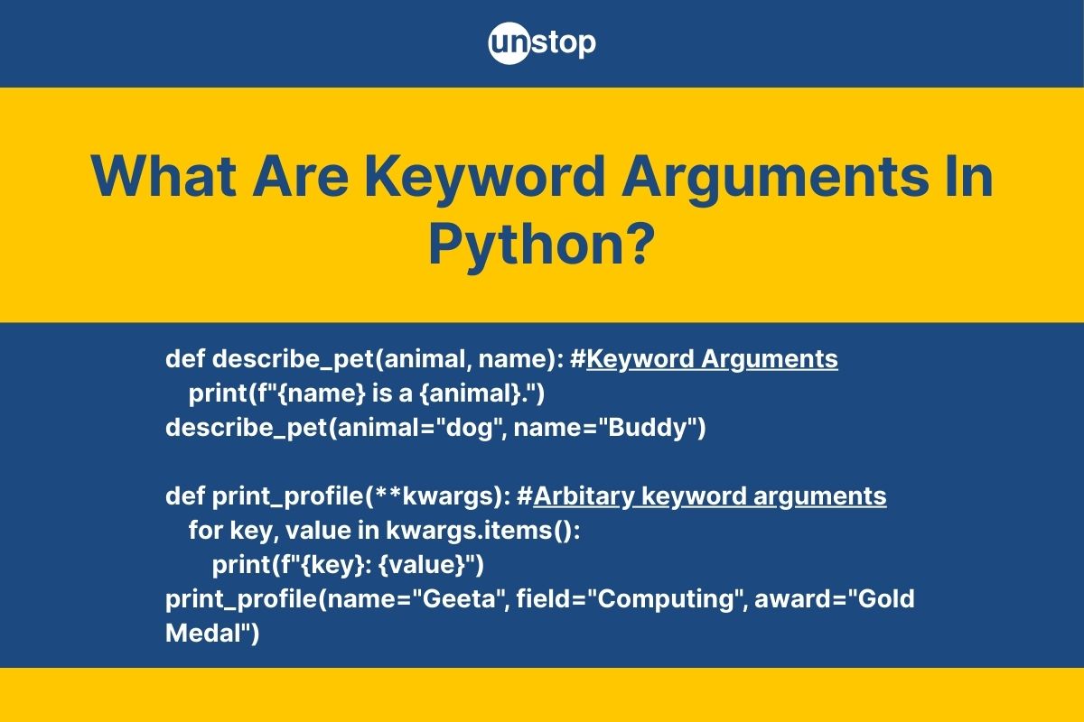 Keyword Arguments In Python & Other Types Explained+Examples // Unstop