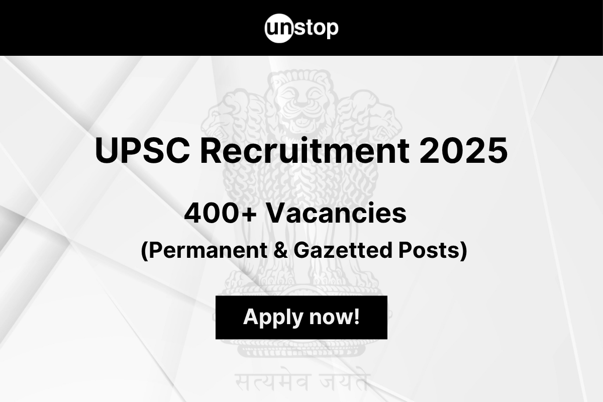 Government Job Alert: UPSC Invites Applications For 400+ Officer & Specialist Roles