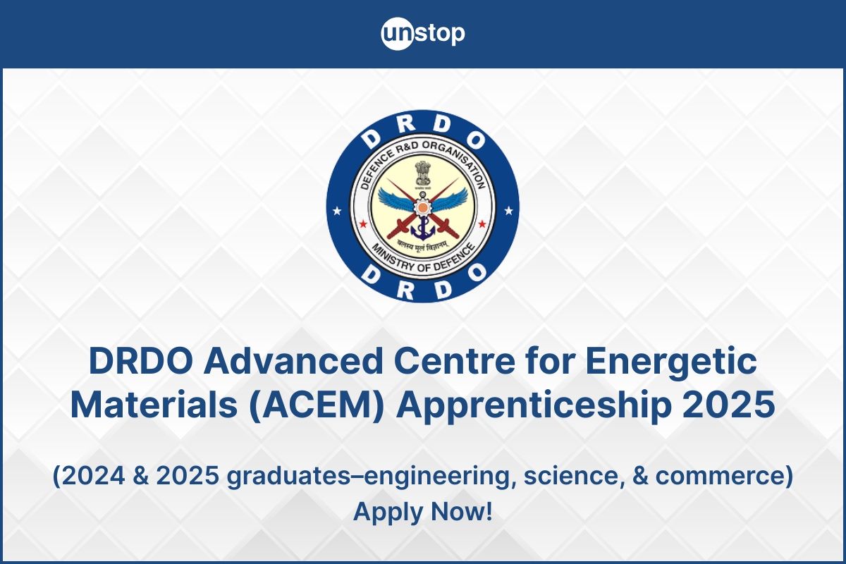 ACEM DRDO Apprenticeship 2025 | 41 Roles For Fresh Graduates