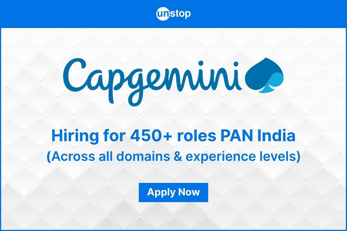 Capgemini Hiring: 450+ Jobs Across Multiple Domains & Experience Levels!
