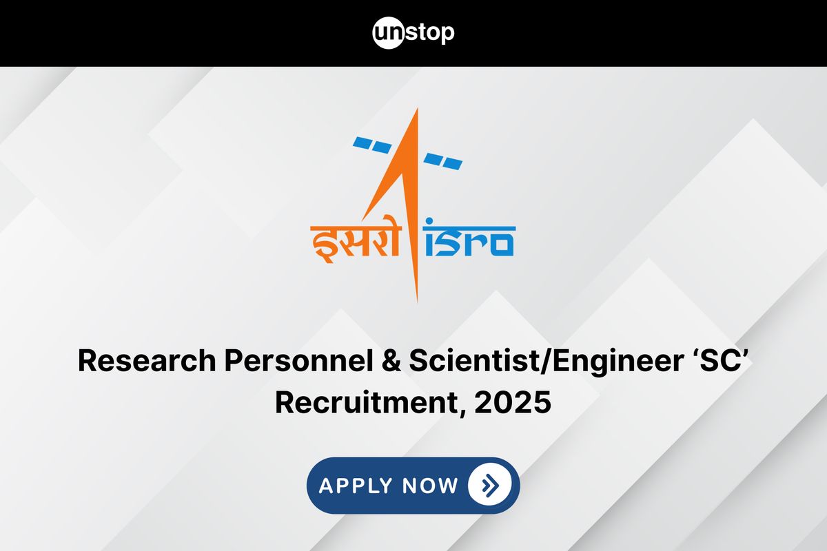 ISRO Recruitment 2025 for Research Personnel & Scientist/Engineer 'SC' Posts