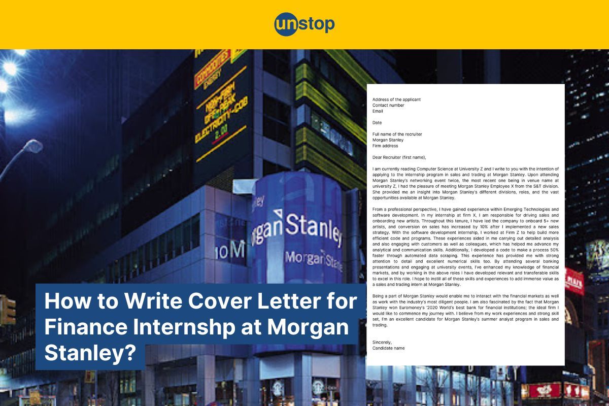 How To Write Finance Cover Letter For Morgan Stanley (+Free Sample!)