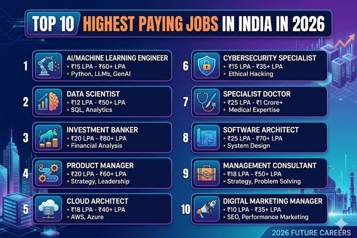 Top 10 Highest Paying Jobs in India 2026: Salaries, Skills & Future Scope