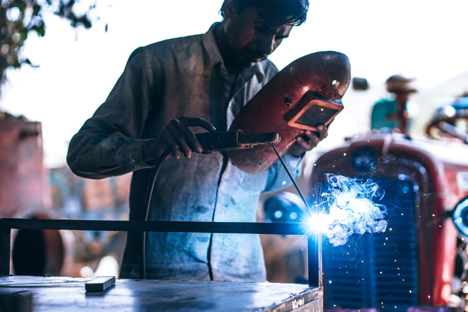 Engineer working on electrical appliance 