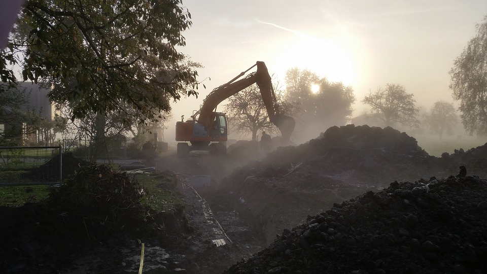 Bulldozer at construction site 