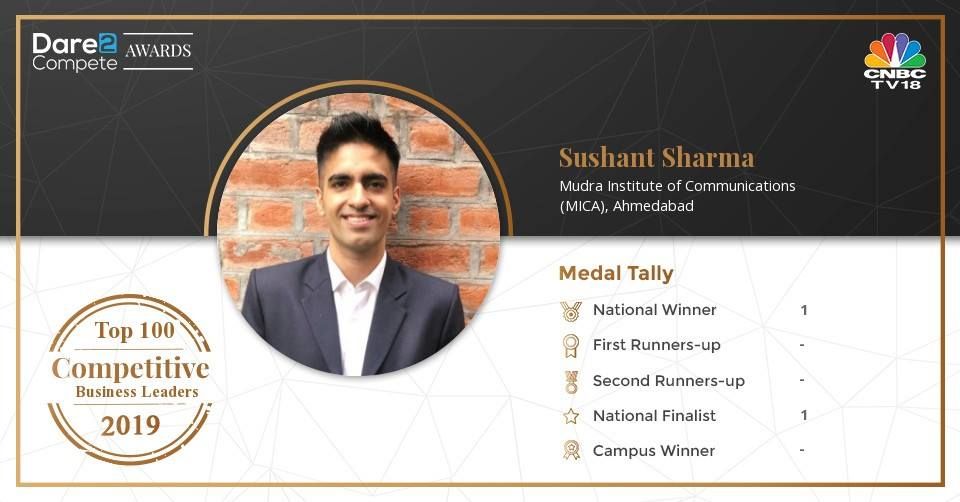 MICA’s Competitive Business Leader Sushant Sharma shares his journey of being one of the Top 100 Corporate Leaders!
