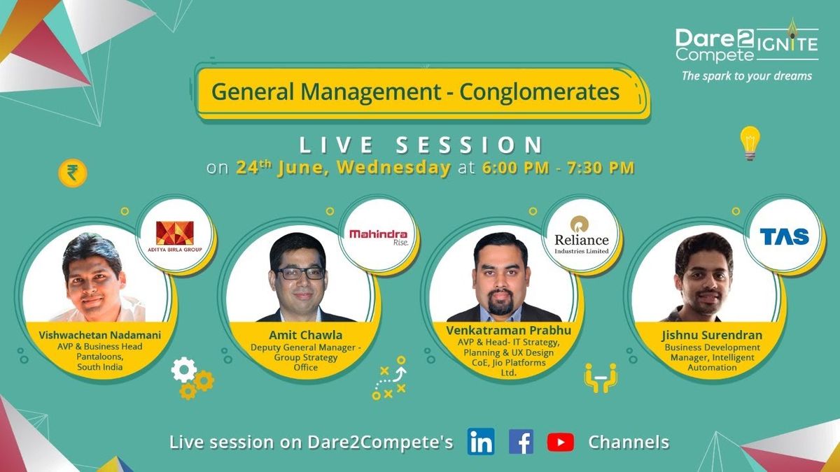 Aditya Birla Group (ABG), Reliance, Tata Sons (TAS) and Mahindra Rise share career prospects of the General Management Profiles for B-Schoolers