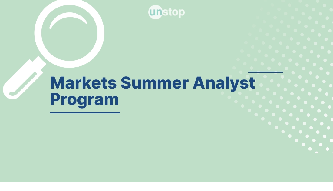Markets Summer Analyst Program by J.P. India! // Unstop