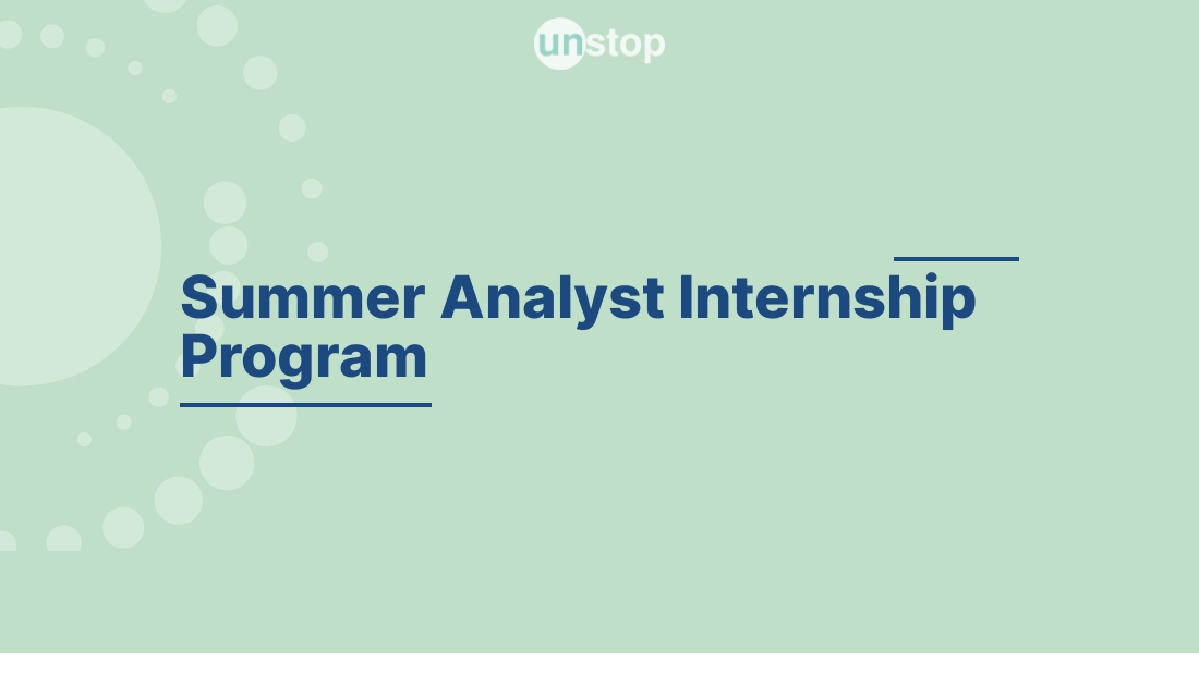 Summer Analyst Program by Goldman Sachs! // Unstop (formerly