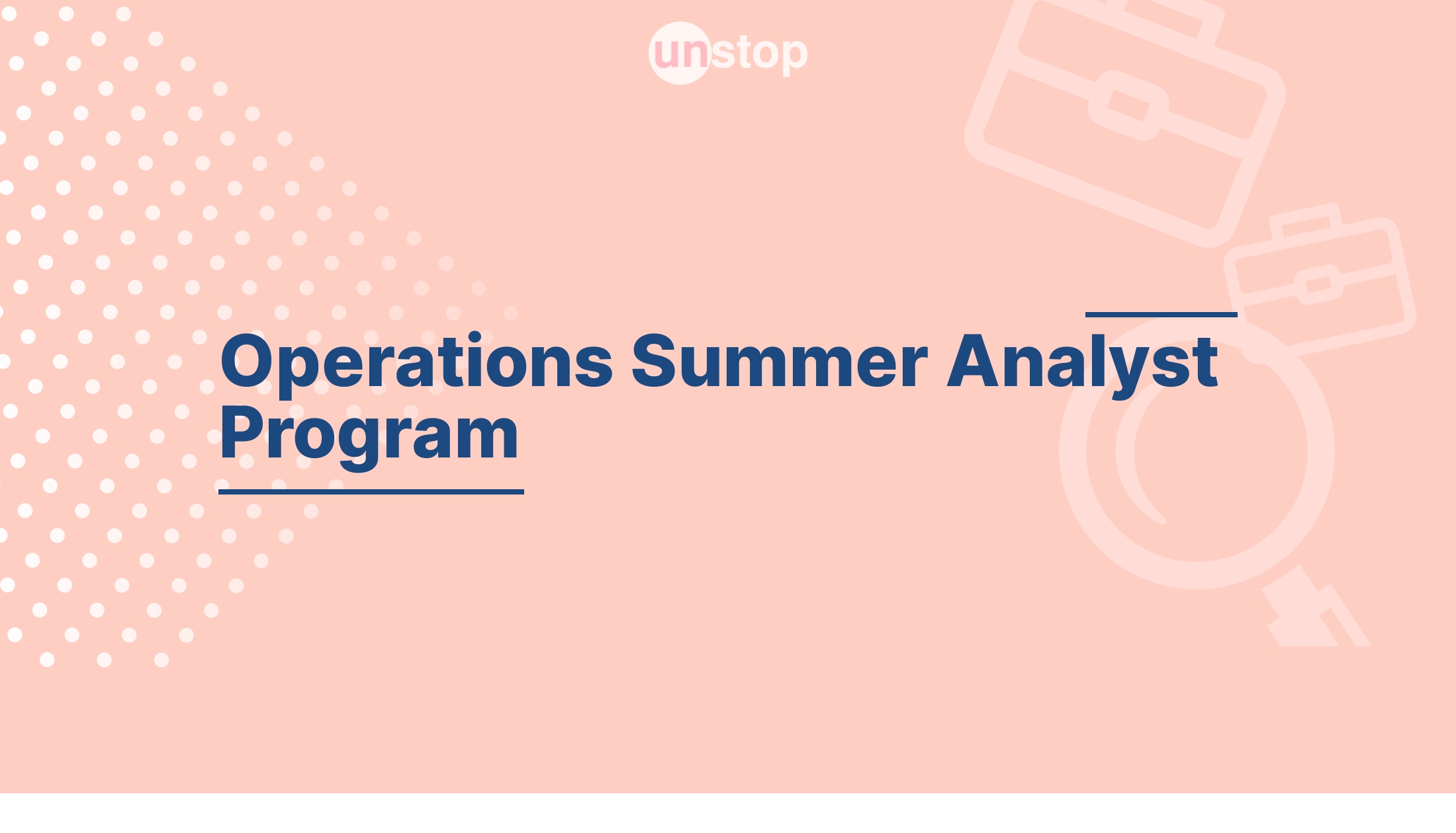2024 Operations Summer Analyst Program (Bangalore) by Stanley