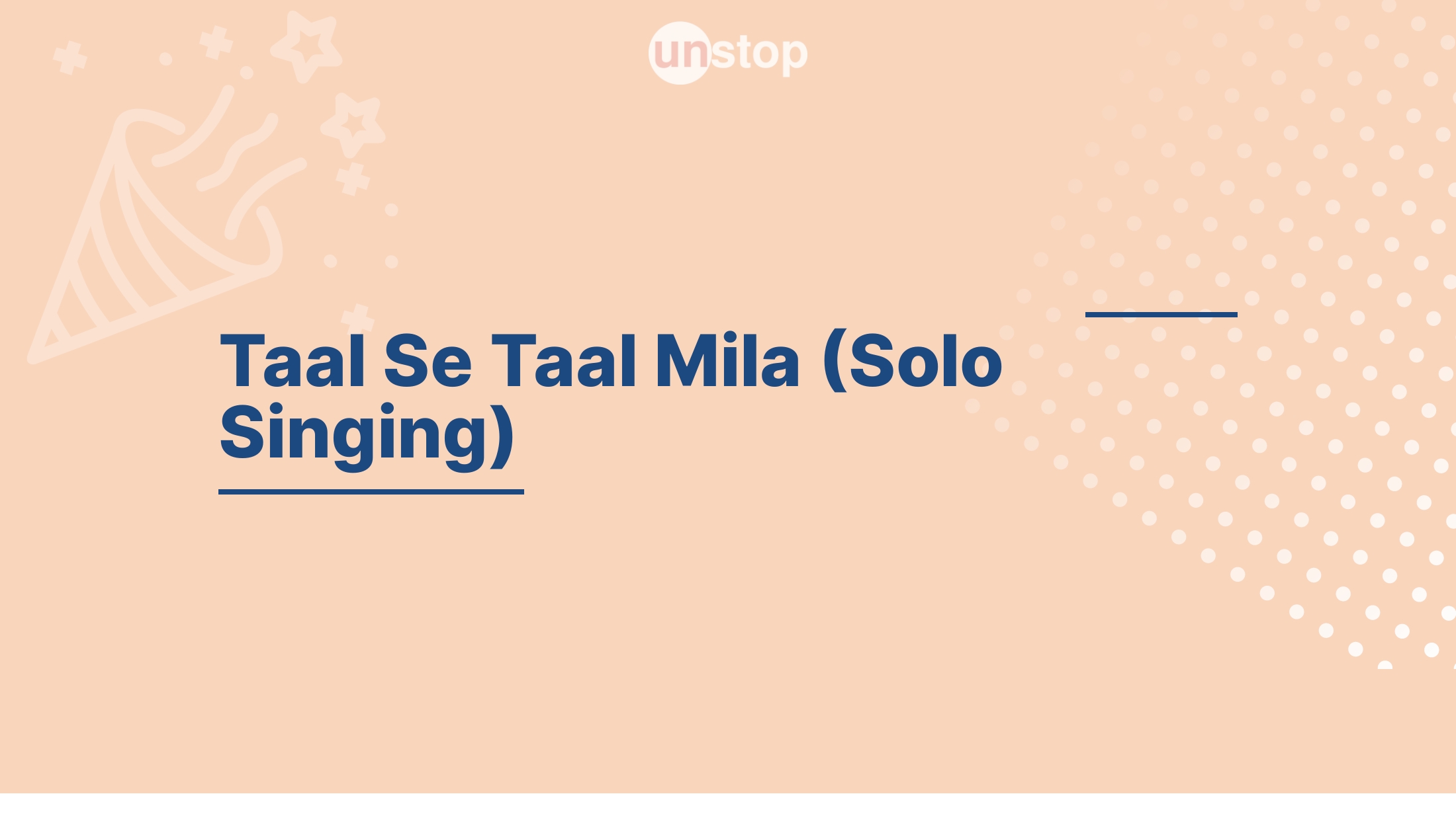 Taal Se Taal Mila Solo Singing by Rukmini Devi Institute of