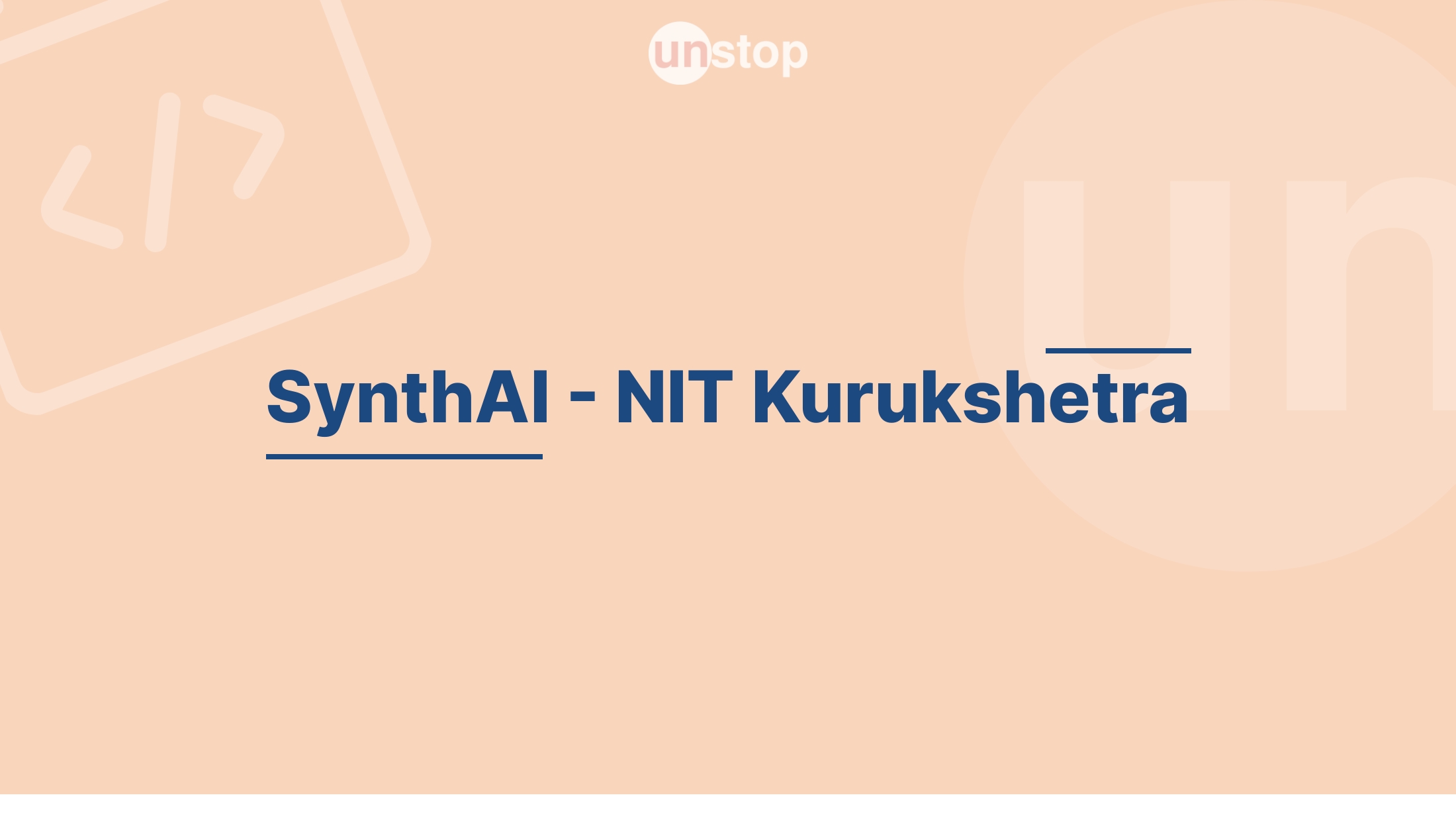 SynthAI - NIT KKR by National Institute of Technology (NIT), Kurukshetra!