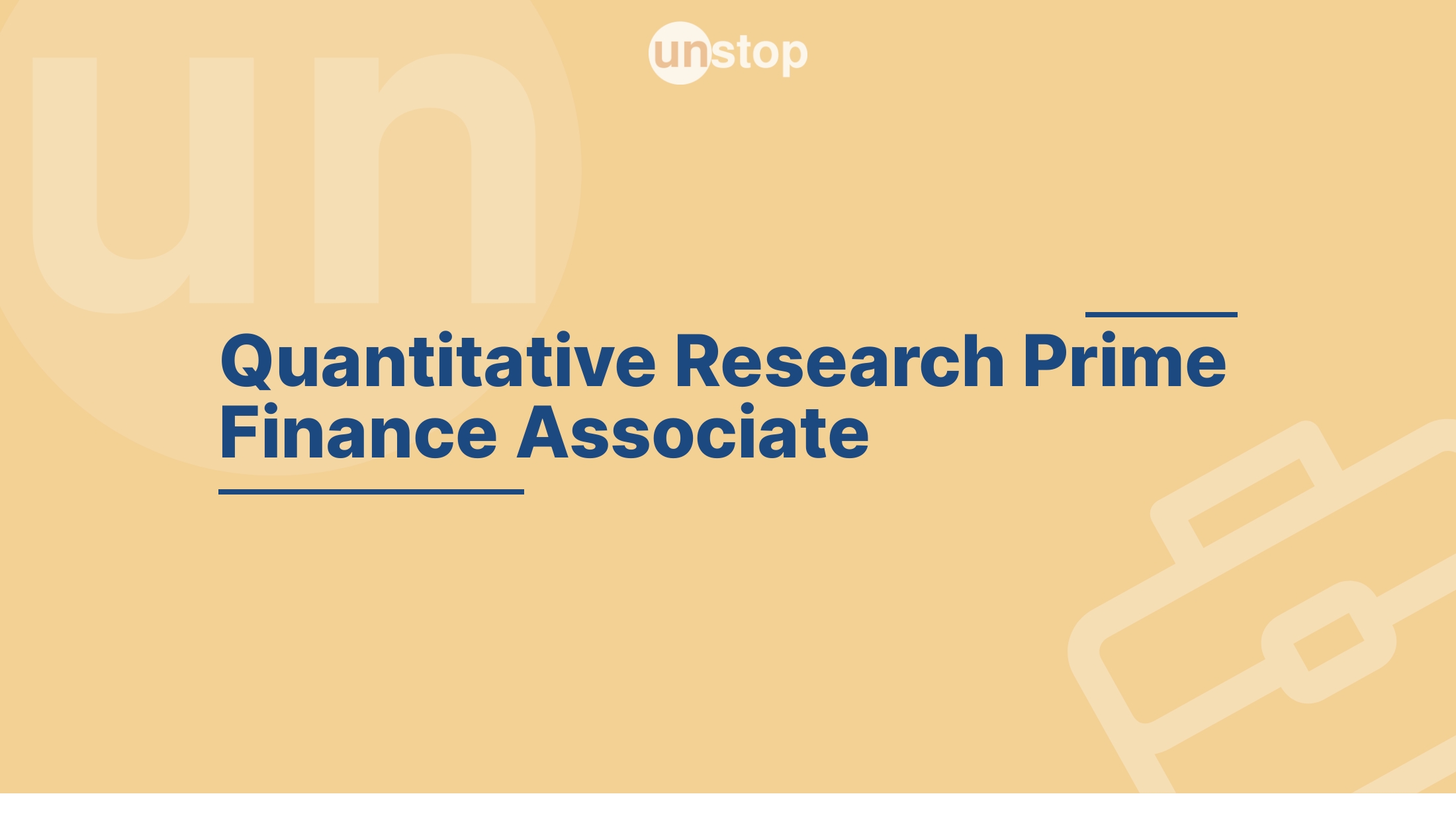 Quantitative Research Prime Finance Associate by Chase & Co.! // Unstop