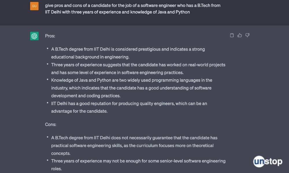 ChatGPT for HRs -  candidate assessment