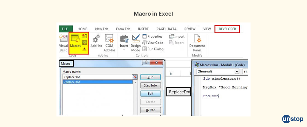 Macros in Excel - JP Morgan interview questions