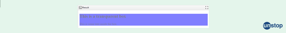 Oppacity in CSS - CSS interview questions