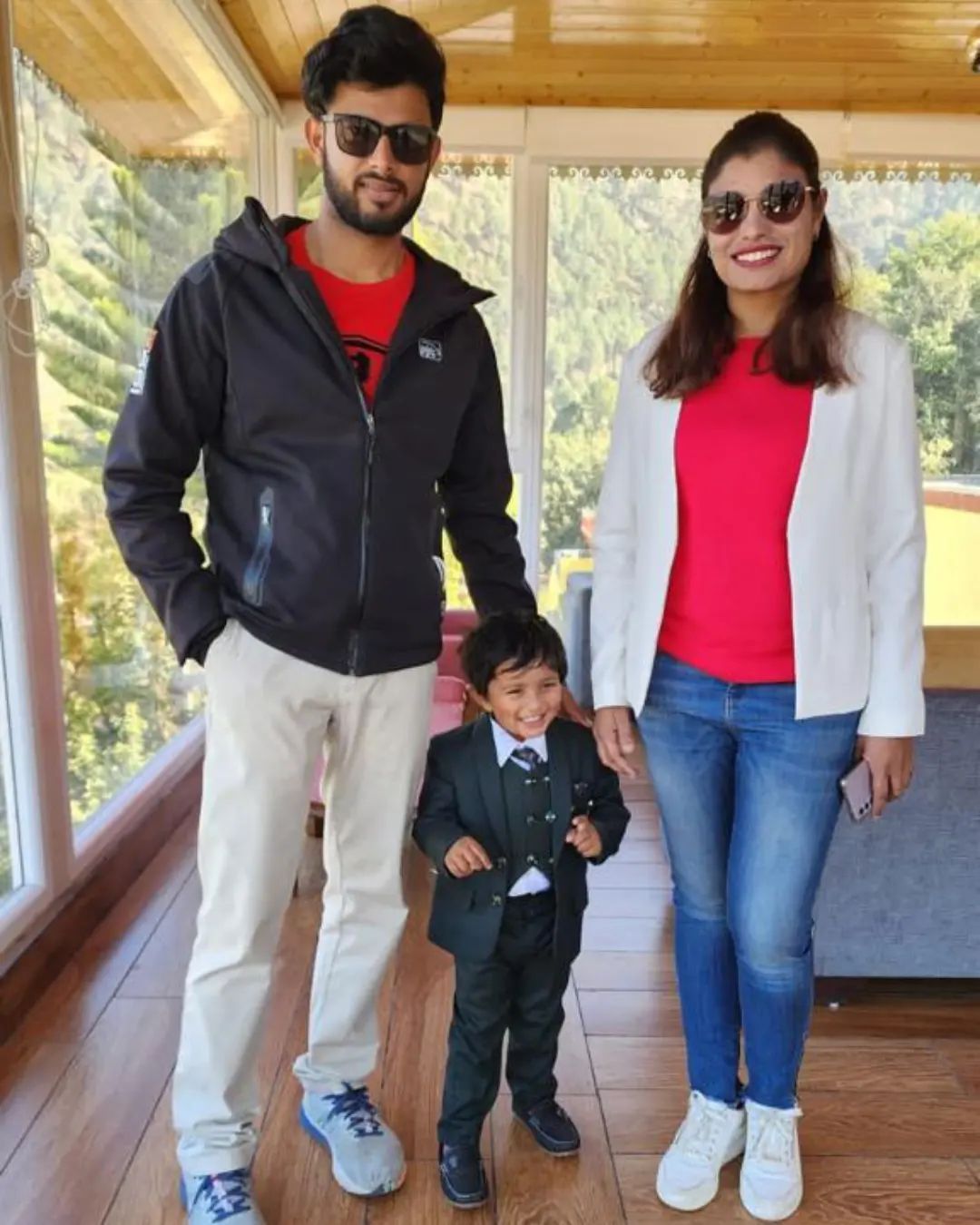 IAS Anuradha Pal with husband and son