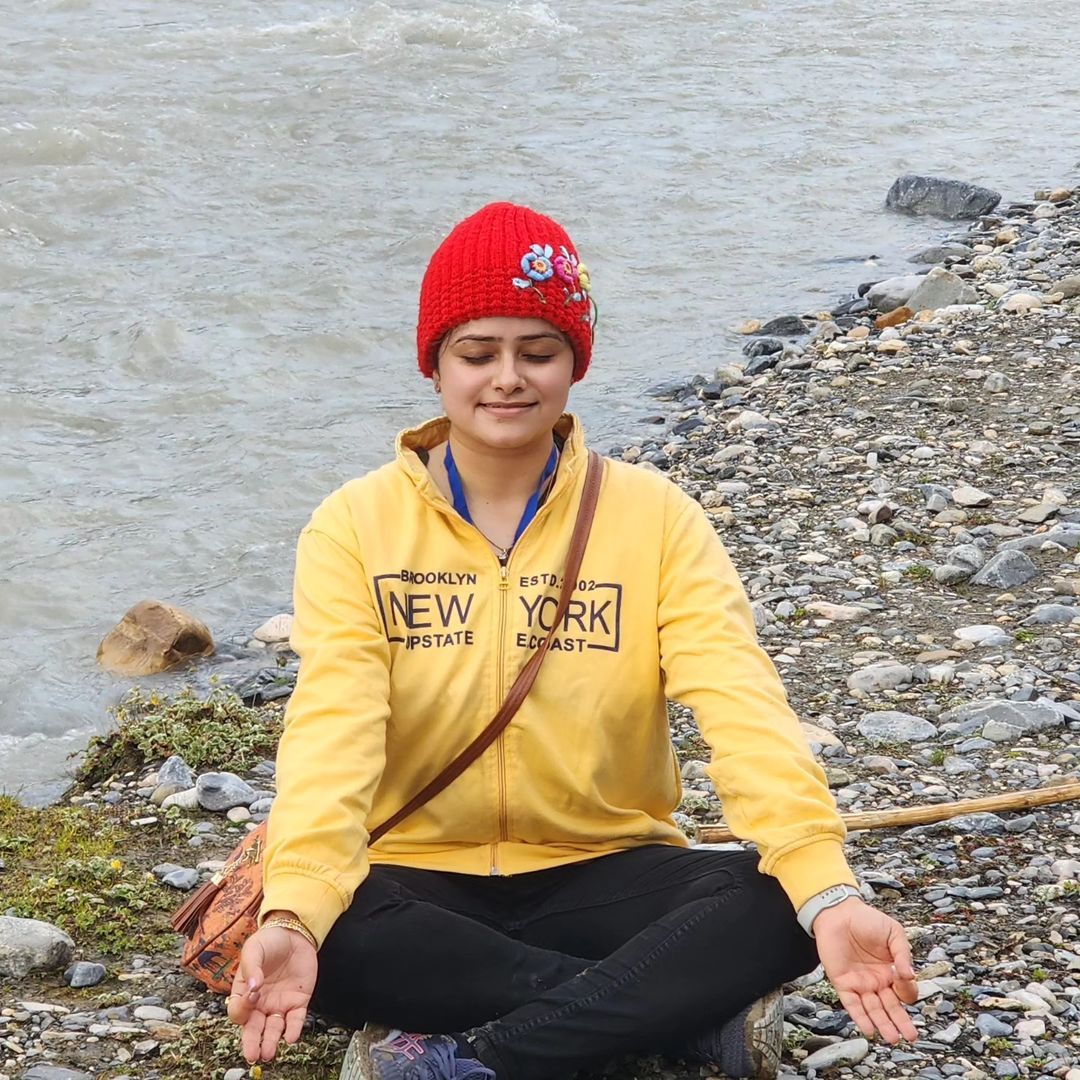 IPS Mohita Sharma meditating in nature