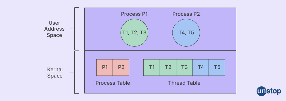 Kernel-level multi-thread process model