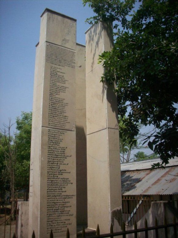 Memorable stone erected containing names who participated in Kizhoor referendum 