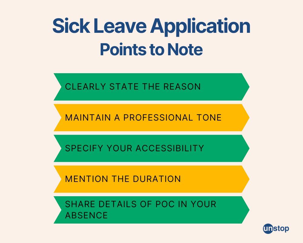Sick leave application for office important points 